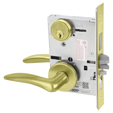 Corbin Russwin Apartment or Dormitory Mortise Lock, DS Lever, A Rose, Satin Brass ML2067 DSA 606 LH